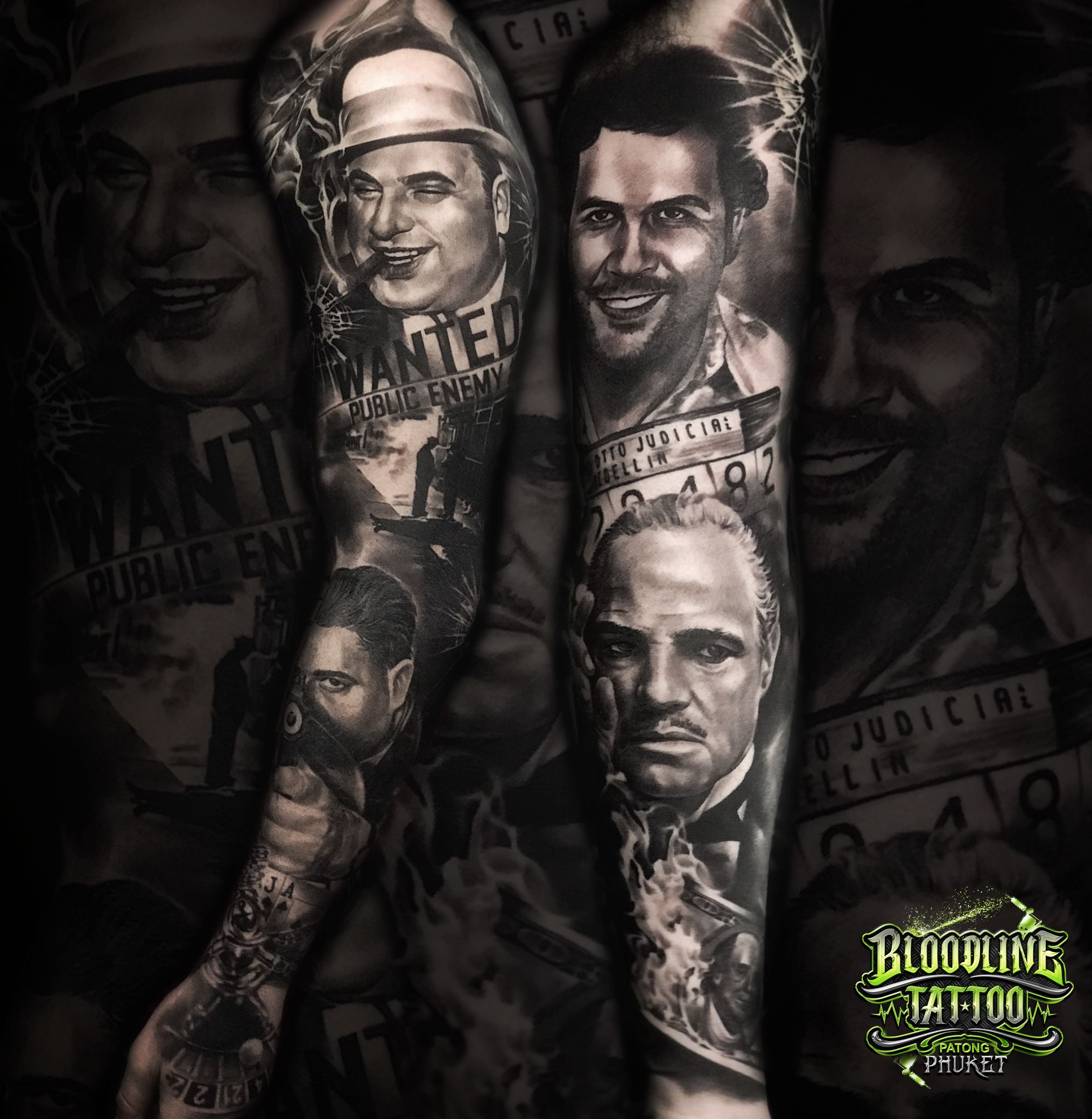 Tattoo uploaded by Bloodline Tattoo Phuket • Gangster Arm Sleeve • Tattoodo