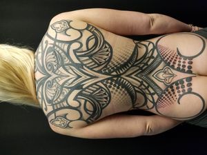 Black work Tattoo by Nathan Emery, San Francisco