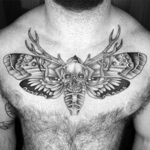 Chest piece Death Moth Tattoo