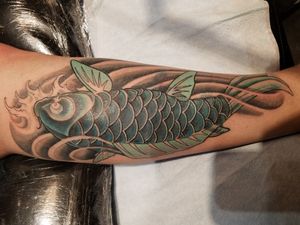 Koi fish Tattoo, San Francisco, by Nathan Emery