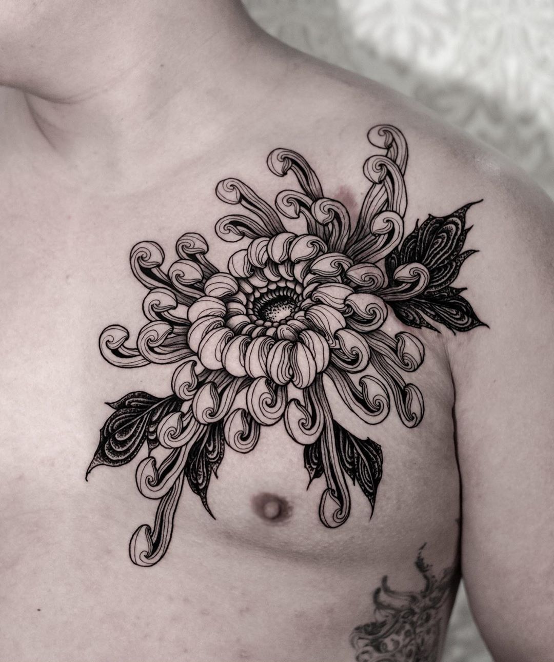 Peony Ink Flower Chrysanthemum Tattoo Balck Stock Illustration 2235339621 |  Shutterstock