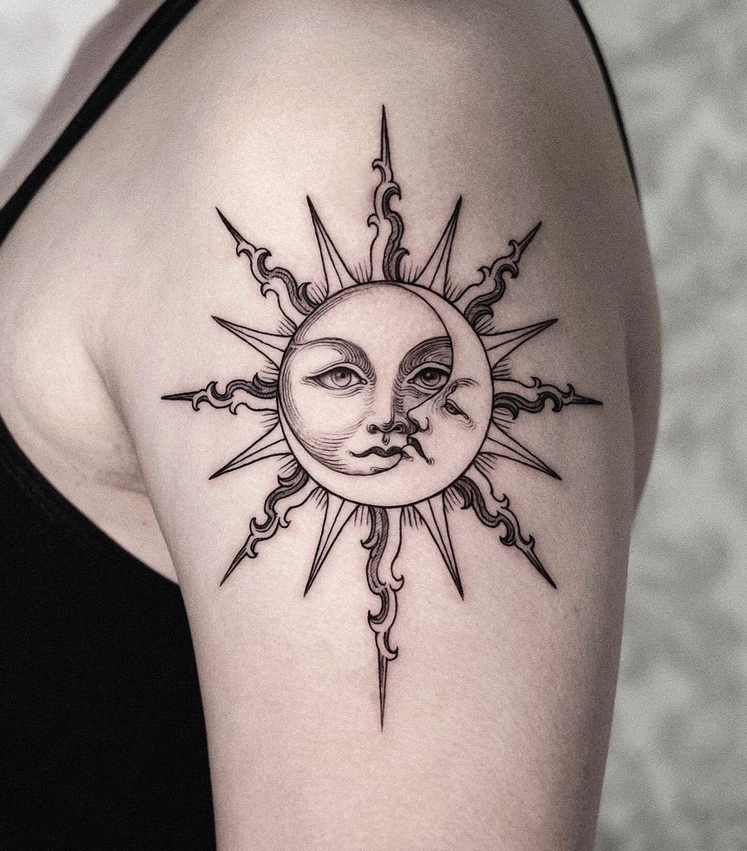 The Meaning Of Sun Tattoo And Its Best Variations For Your Inspo | Sun  tattoo designs, Sun tattoo, Sun tattoos
