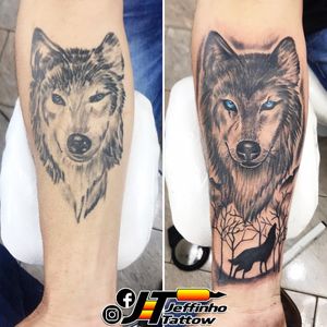 Tatuagem reforma de lobo