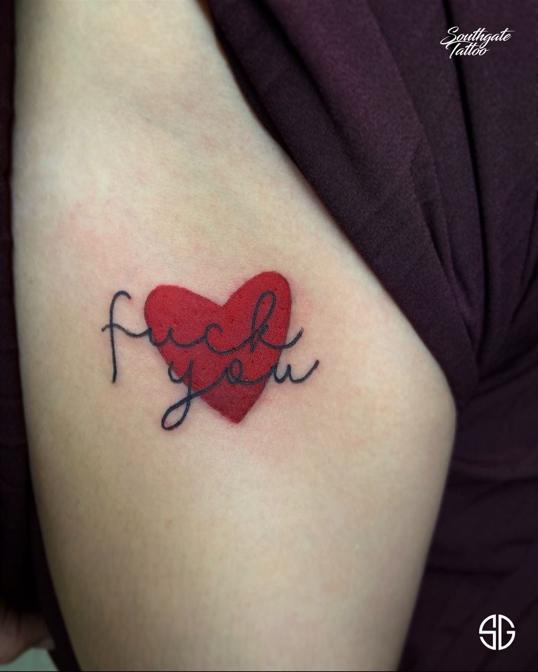 Tattoo uploaded by Southgate SG Tattoo  Piercing Studio    custom  heart by our resident nicoletattoo BookingsInfo southgatetattoo     heart hearttattoo fuck you covid19 southgatetattoo sgtattoo sg  londontattooartist 