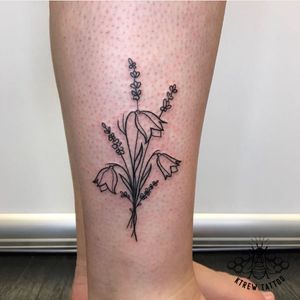 Floral Sprig Fine-line Tattoo by Kirstie @ KTREW Tattoo - Birmingham UK #finelinetattoo #sprigtattoo #floraltattoo #tattoos #ankle #birmingham
