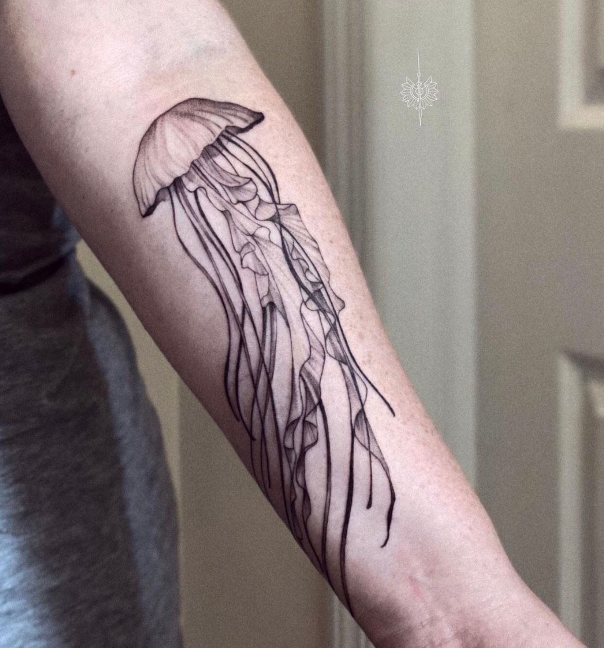 Whale and jellyfish by Arianna at Southern Gothic, Bournemouth UK : r/tattoo