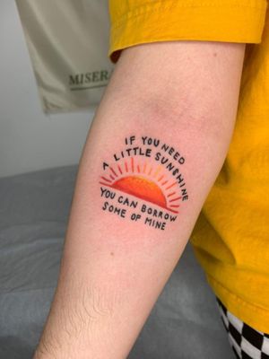 lyrics from lonely eyes by the front bottoms -- done by gracie @threedaystattoos on instagram