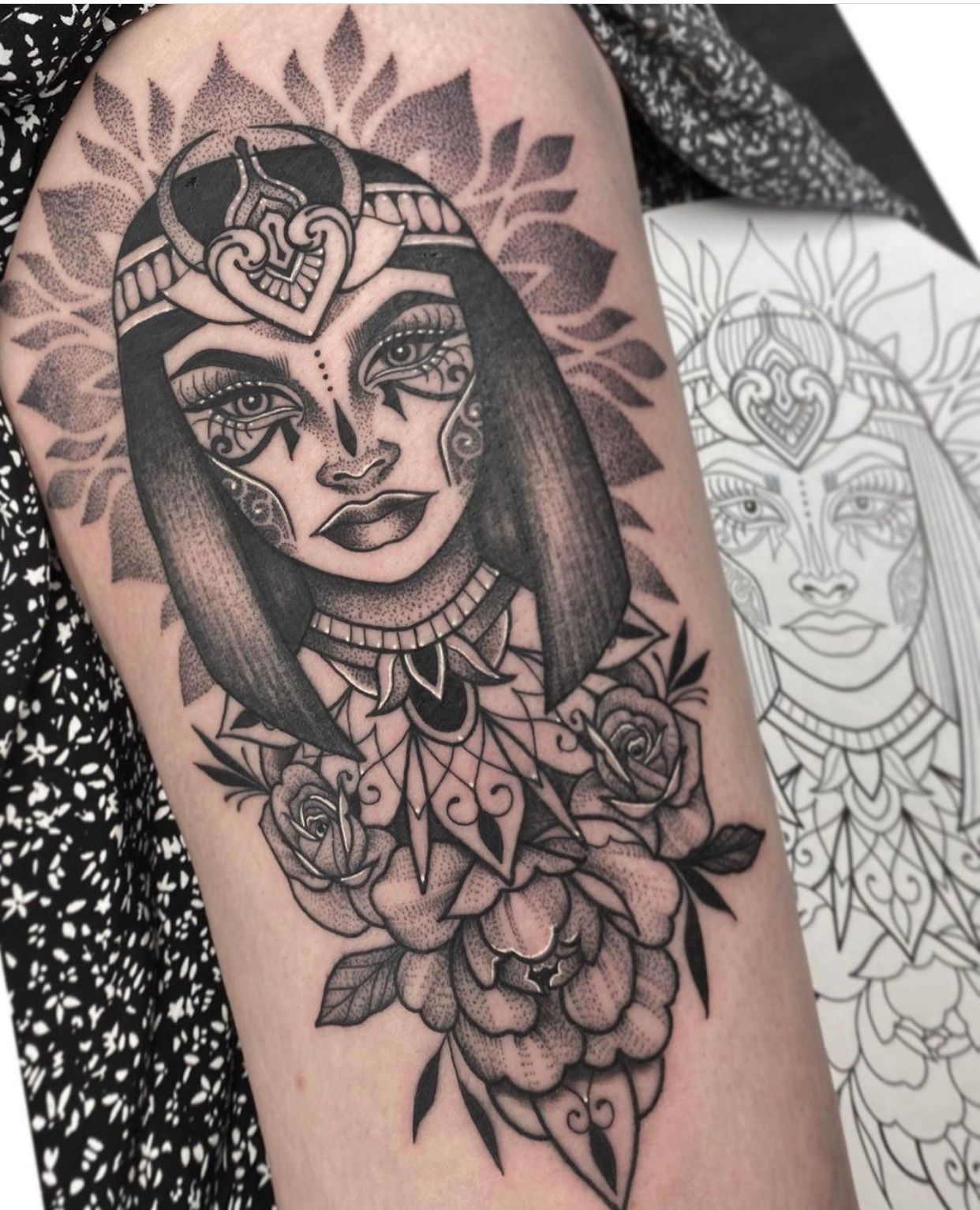 TattoosTrippy Cleopatra Tattoo  Cleopatra tattoo Egyptian tattoo  Egyptian queen tattoos