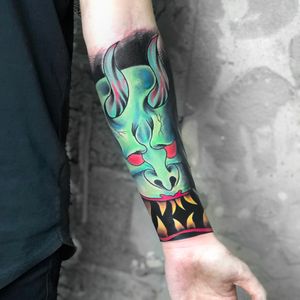 Japan devil tattoo freehand Inst tattoo artist: @flyrosetattoo #deviltattoo #freehandtattoo #tattoo #japan #color #colorfull #newschool #newschooltattoo #acidcolor #tattoo #tattoocolection