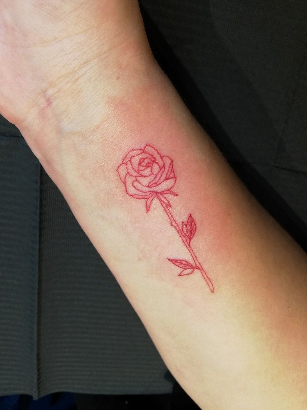 Red rose  Red ink tattoos Simple tattoo designs Rose outline tattoo