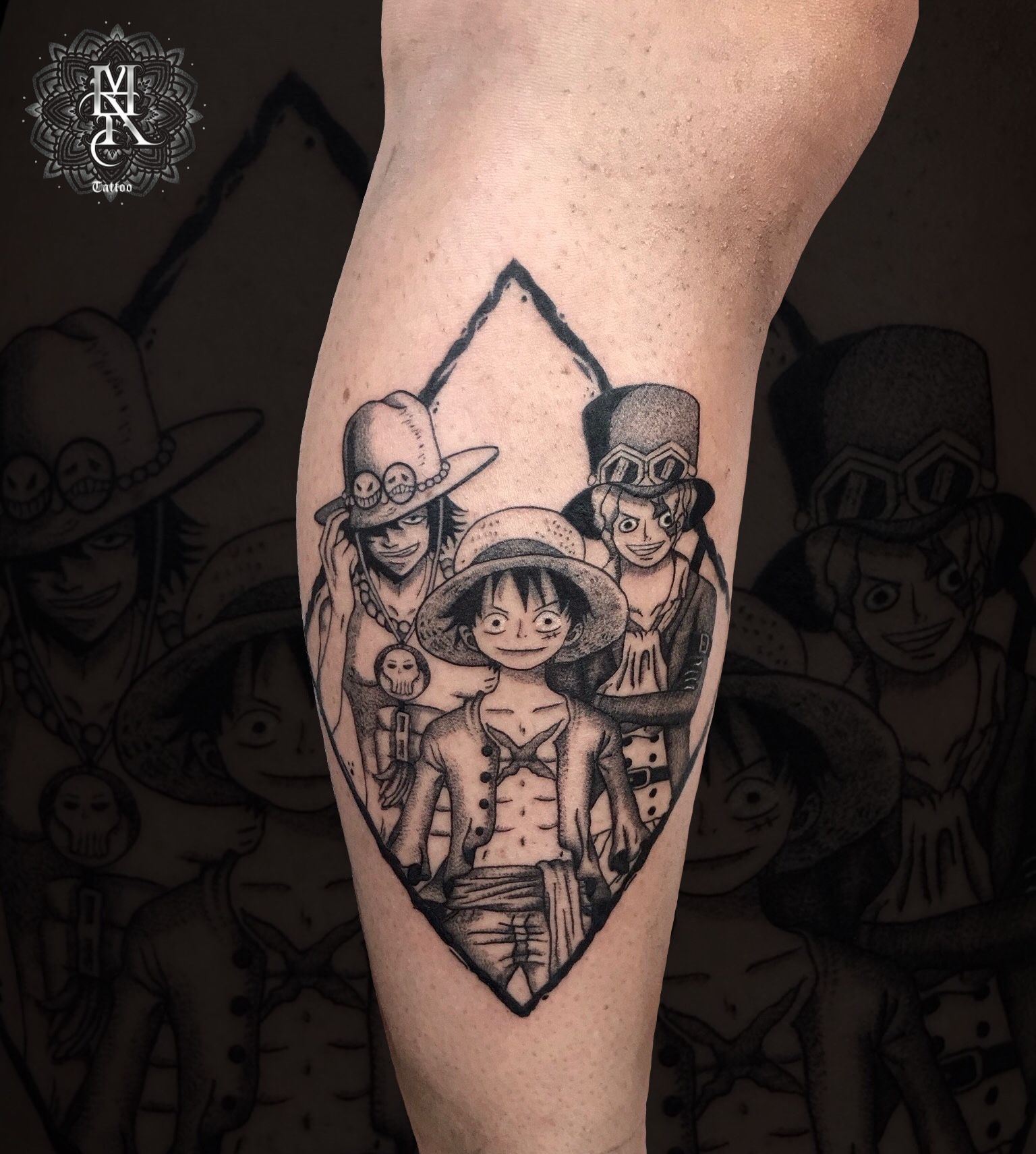 Luffy & Ace” best friend's tattoo 💚🧡 just finished reading one piece  chapter 1077! I always thought 01 was the betrayer !? What the hell h… |  Instagram
