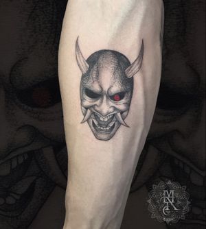 Oni Mask Tattoo Done with Proton Equalizer Mx by Kwadron MAR TATTOO INK