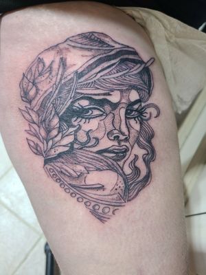 Side thigh piece first addition to a full leg sleeve