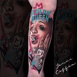 Scream queen Jenna Coffin Tattoo