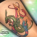 Milotic and Rayquaza for a kids first tattoo!