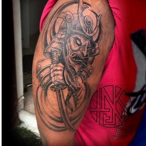 @inktensean_tattoos #samurai #samuraitattooBlack and grey tattoosWarrior tattoos