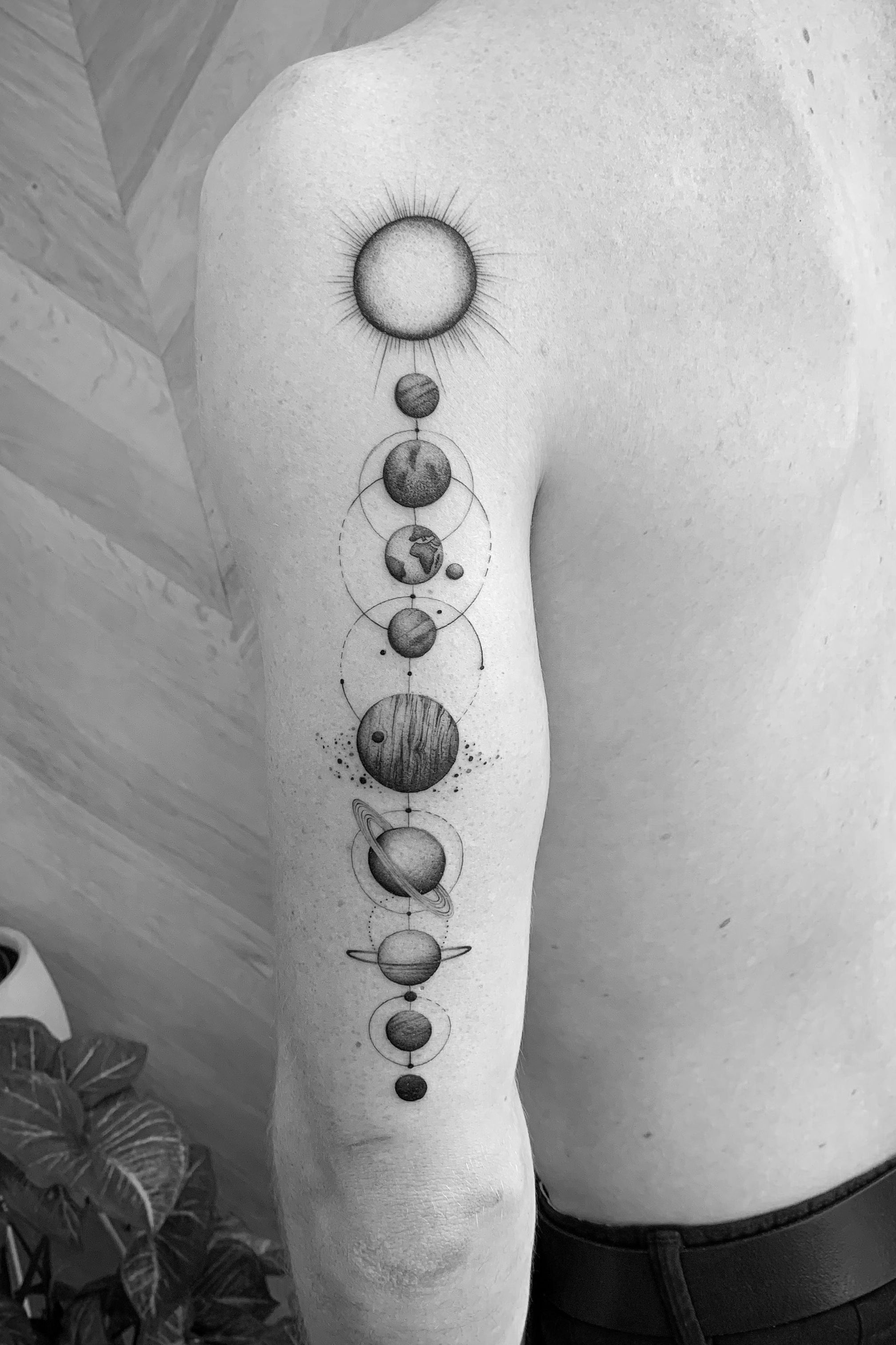 Moon sun planet tattoo... | Instagram