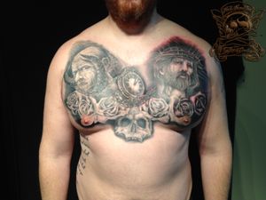Heaven and hell chest piece 