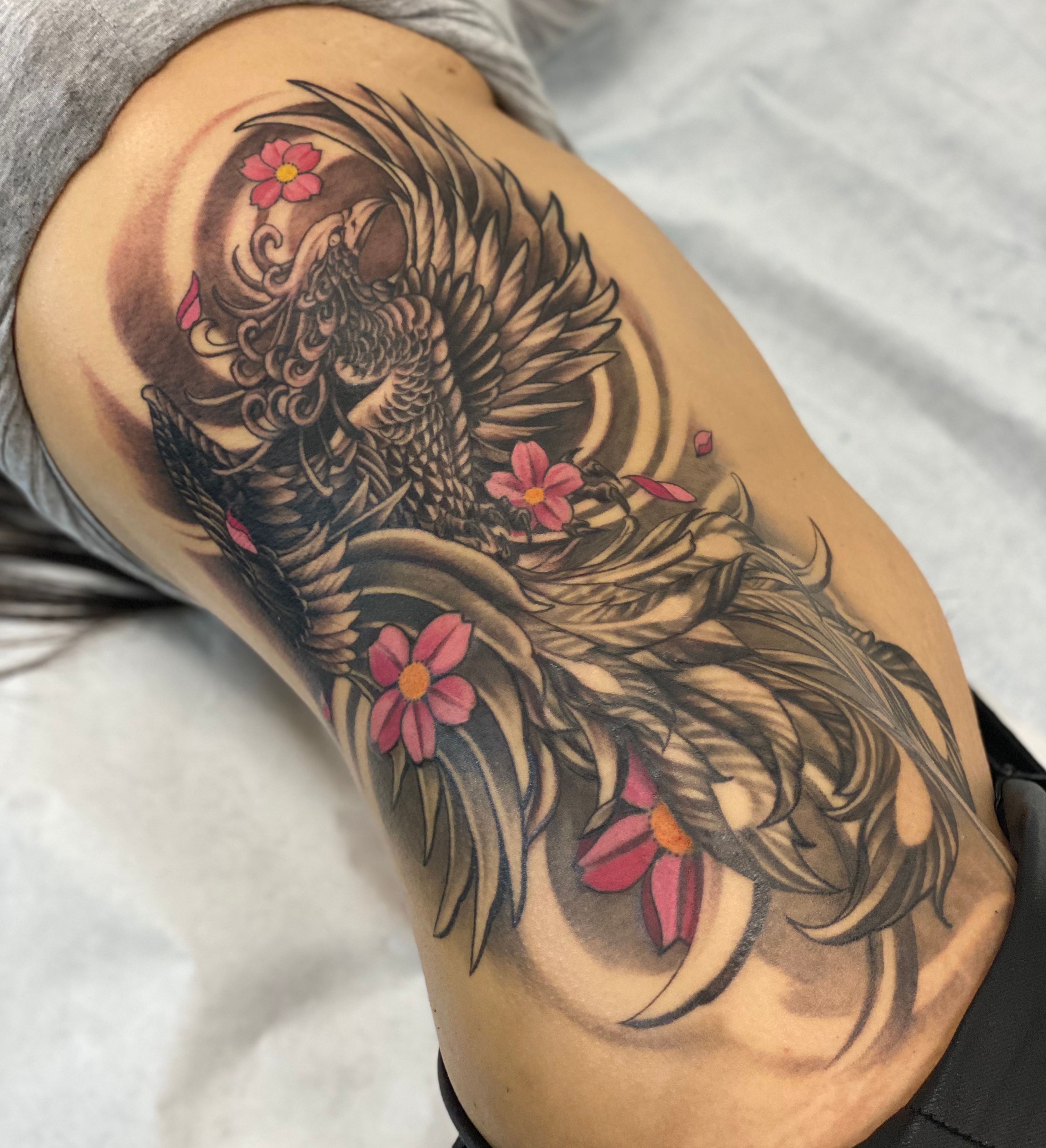 Temporary Tattoos For Men And Women, Big Arm Sleeve Time Tattoo Peony  Flower Temporary Tattoo Fire Phoenix Fake Tattoo Sticker Wings From  Konig_albert, $14.98 | DHgate.Com