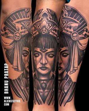 Geisha Girl tattoo by Bhanu Pratap at Aliens Tattoo India