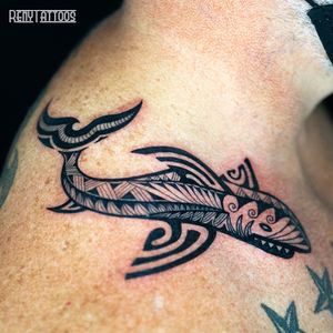 Polynesian Tribal Style Shark to add to the collection. 🦈💧🌊 #tribal #tribalshark #tribalsharktattoo