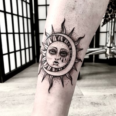 mexican sun and moon tattoo