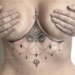 Under Breast Ornamental Tattoo #ornamental #breasttattoo 