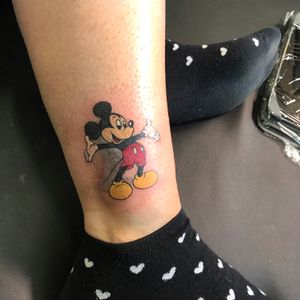 Mickey Mouse coverup tattoo. 