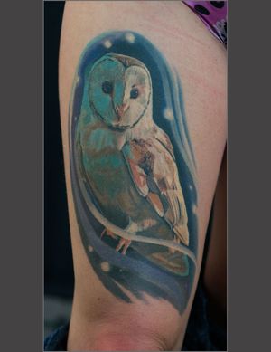 #Healed #owl tattoo done in 2015 #whiteowl #owltattoo #alminztattoo