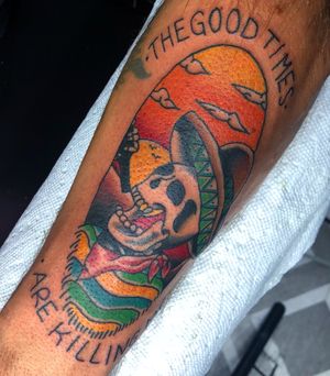 •THE GOOD TIMES ARE KILLING ME•I can’t express how thankful I am to everyone who lets me put art on them, I had a blast doing this piece tonight!Dm to book! Thanks for looking :)...#tattoo #tattoogiveaway #kingpintattoosupply #mikepike #coilmachine #loyaltothecoil #traditionaltattoo #trad #trans #ftm #lgbtq🌈 #artist #tattooartist #georgiatattooartists #woodstockga #healedtattoos #dynamic #pantheraink #dynamicink #eternalink #fridaythe13th 