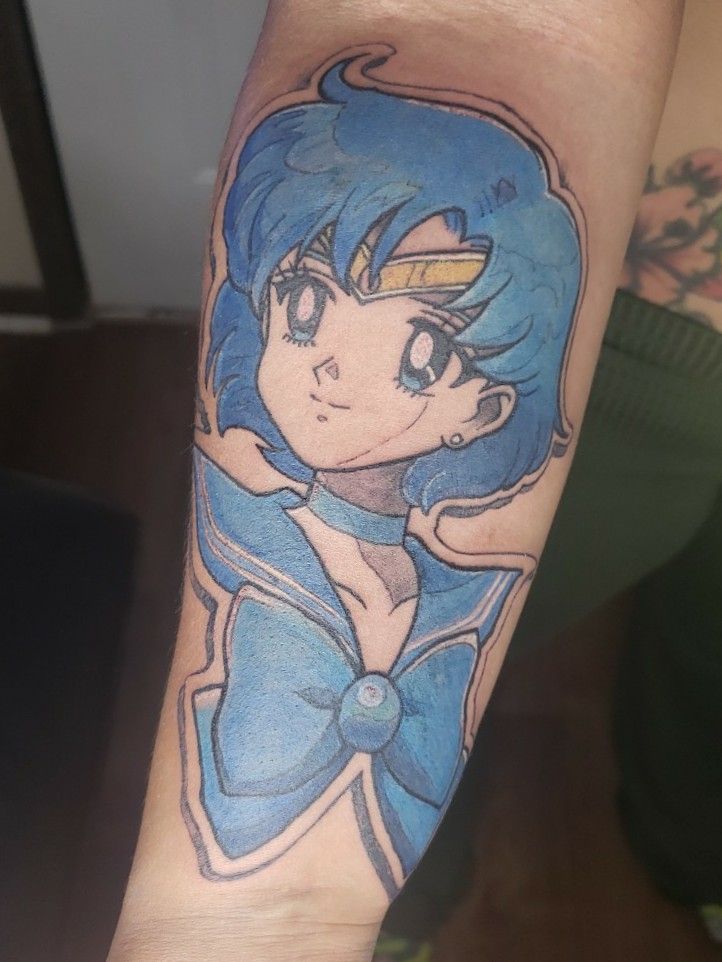 Finally got my Sailor Mercury tattoo  rsailormoon