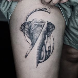 𝙄𝙂: 𝙣𝙖𝙩𝙚_𝙩𝙝𝙖𝙞𝙡𝙖𝙣𝙙 🌿 Ethereal elephant tattoo with dark art at Baan Khagee Tattoo Chiang Mai, Thailand 