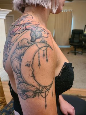 1st session on piece in a large cover up and back work 