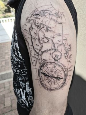 Compass and map. 