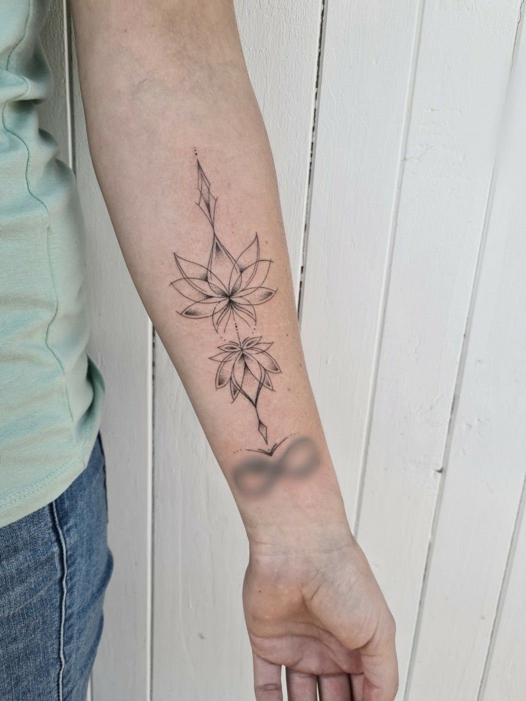 Beautiful Black and Red Lotus Tattoo On Arm - Tattoo Shop - Medium