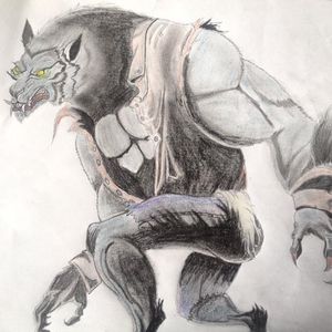 Lycan /Worgen / werewolf drawing 
