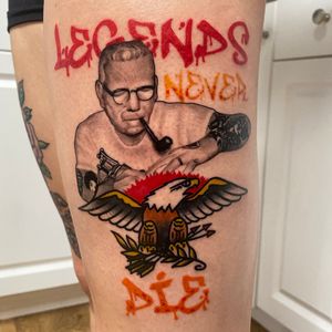 Legends never dieSailor Jerry portrait with a traditional eagle