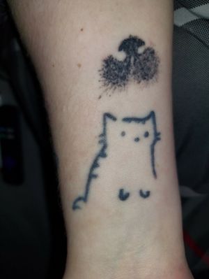 I got the cat first, couple years back. The nose print is of my cat that passed away earlier this year.