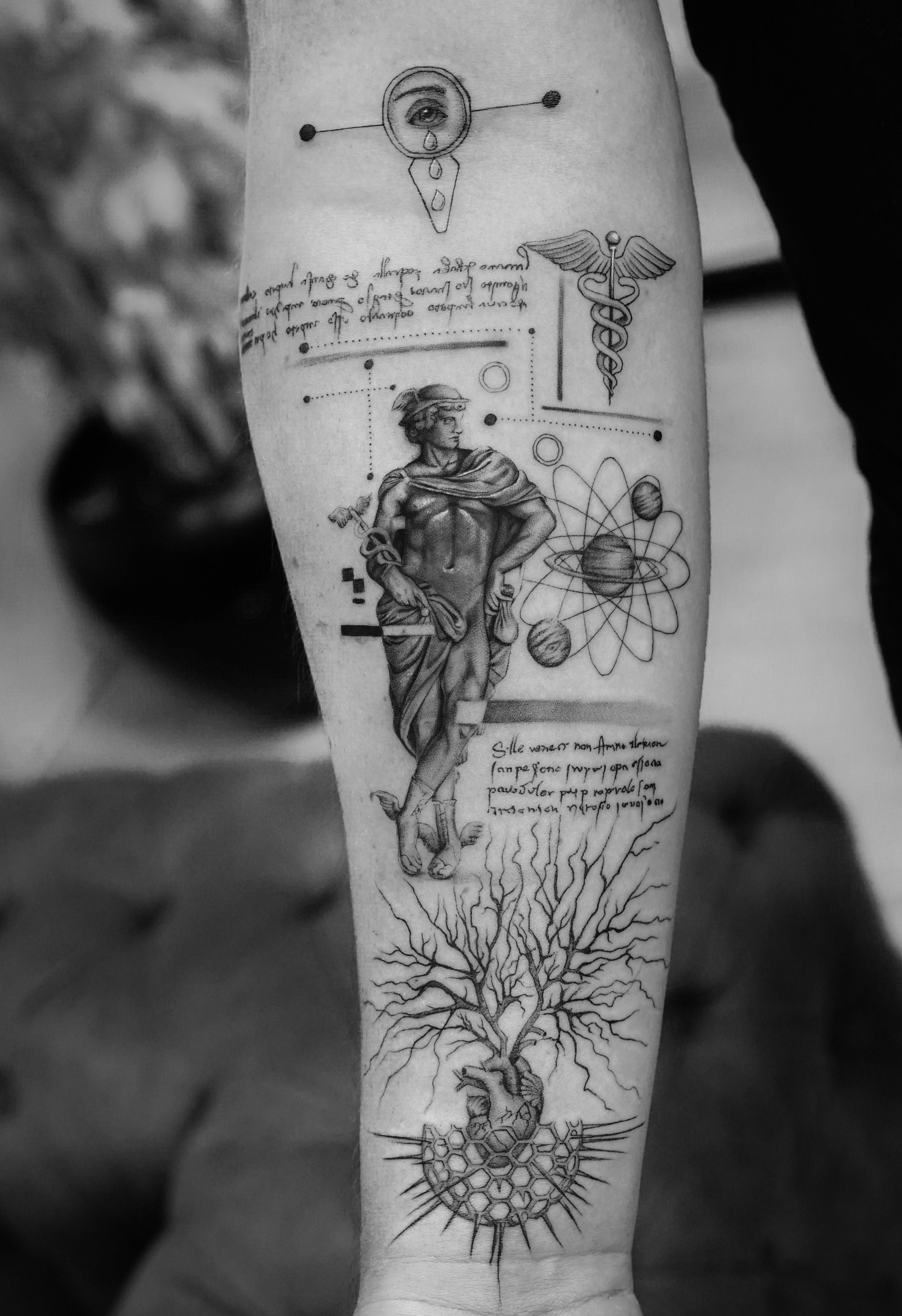 Part of my Hermes tattoo. I wanna add a little touch to it though! |  Medical tattoo, Tattoos, Greek mythology tattoos