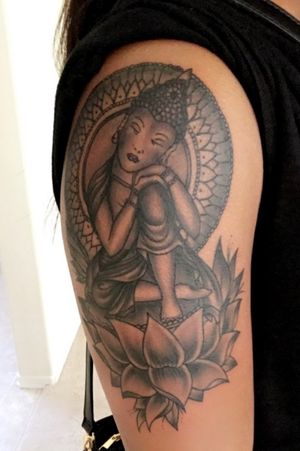 Female Buddha tattoo Peace My girls tattoo 