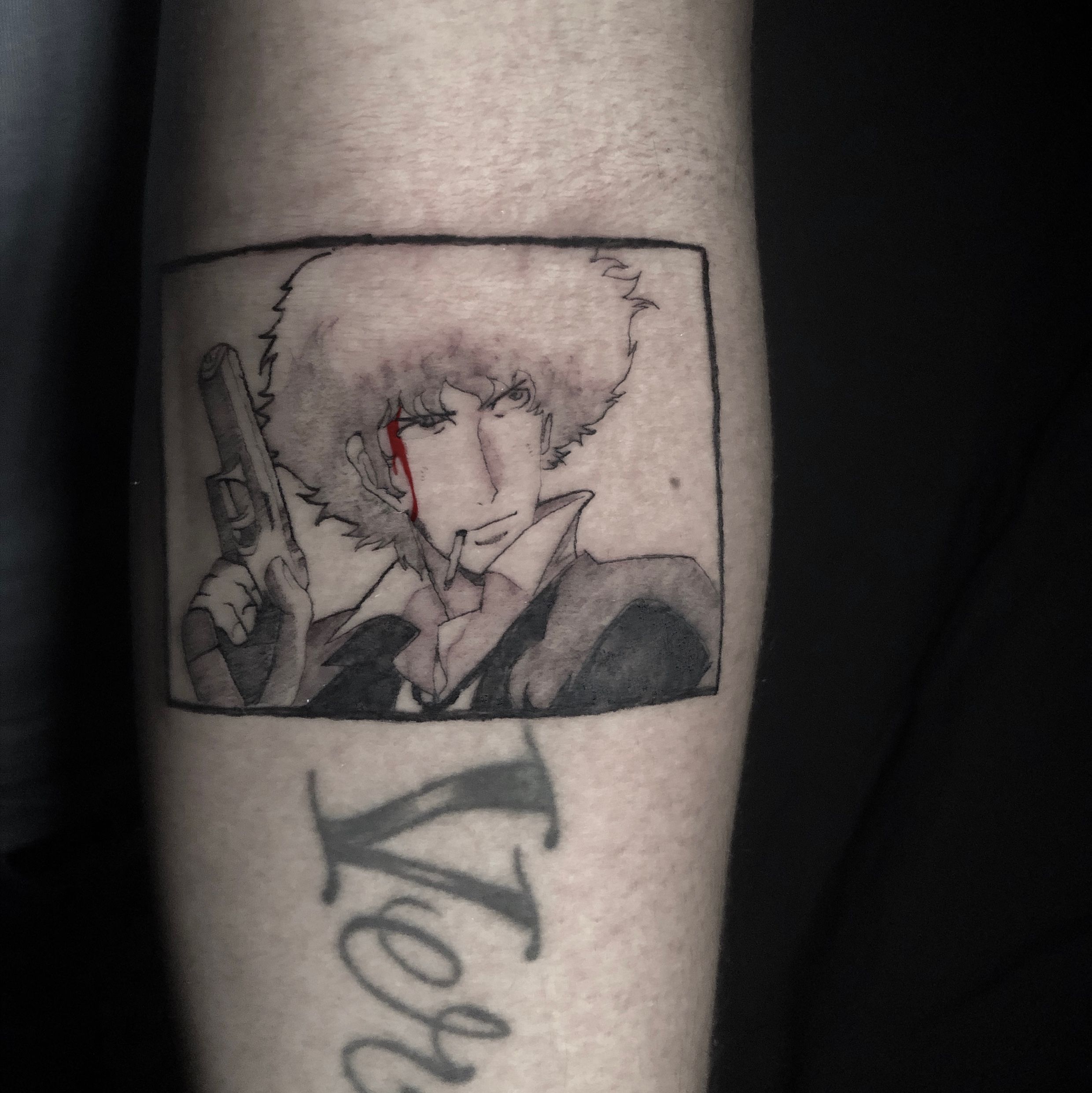 1ANIME TATTOO PAGE on Instagram Swordfish II from Cowboy Bebop done by  abigaild1219 To submit your work use the tag animemasterink And dont  forget to share our page