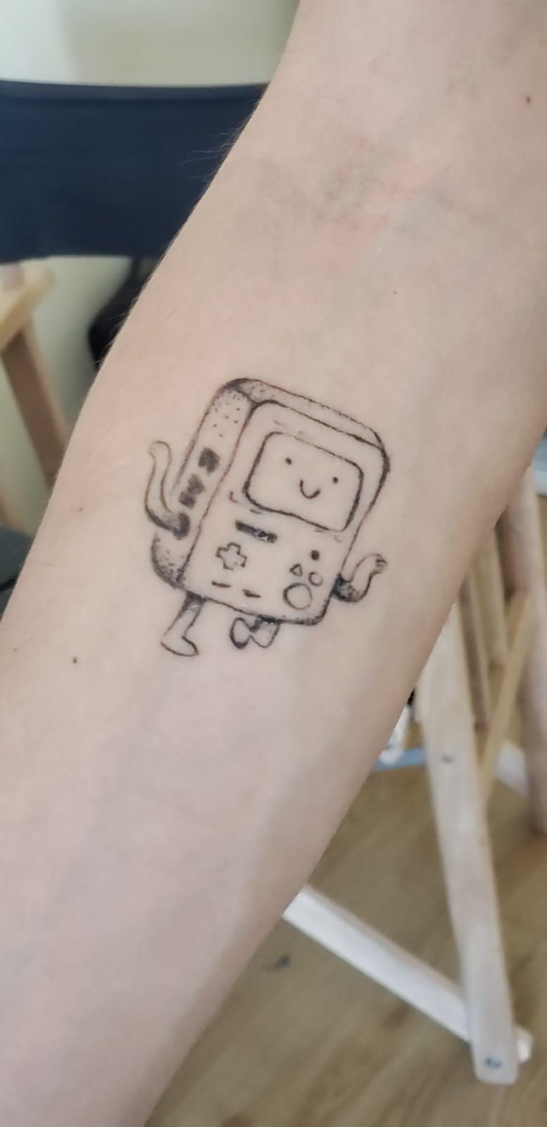 BMO from adventuretime  This was Jessicas first tattoo Not a flinch  Any Adventure Time fans out there By Kyle Chaney adventuretime bmo   By Studio 405 Tattoos  Art  Facebook