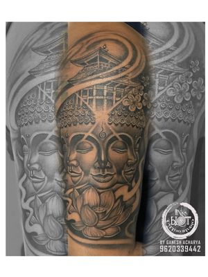 Realistic 3D Buddha tattoo done by Inkblot tattoos contact :9620339442