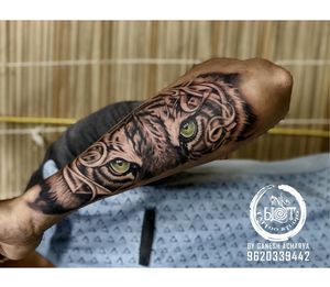 Tiger tattoo done by Inkblot tattoos contact :9620339442