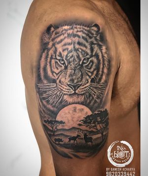 Tiger tattoo done by Inkblot tattoos contact :9620339442