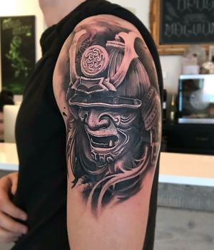 Samurai warrior tattoo done by Inkblot tattoos contact :9620339442
