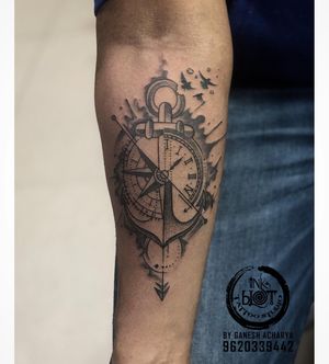 Compass tattoo done by Inkblot tattoos contact :9620339442