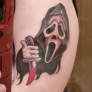 "Now, Sid. Don't you blame the movies. Movies don't create psychos, movies make psychos more creative!"December 1st, 2020.Anchor’s End Tattoo in Duluth, MNArtist: Joehttps://www.anchorsendtattoo.com/This is the latest edition to my collection and I'm so friking PUMPED about it. I love it!