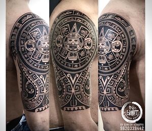 Aztec calendar  tattoos by inkblot tattoos contact 9620339442
