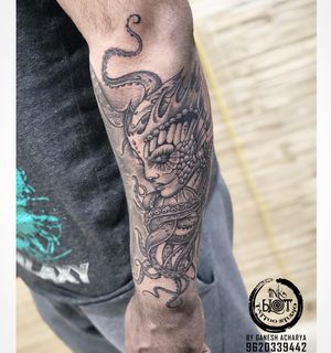 mermaid tattoo done by Inkblot tattoos contact :9620339442